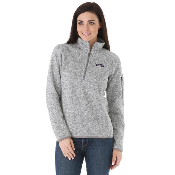 Patagonia Better Sweater 1/4 Quarter Zip Fleece Jacket Grey Women's Size Medium - Picture 2 of 12